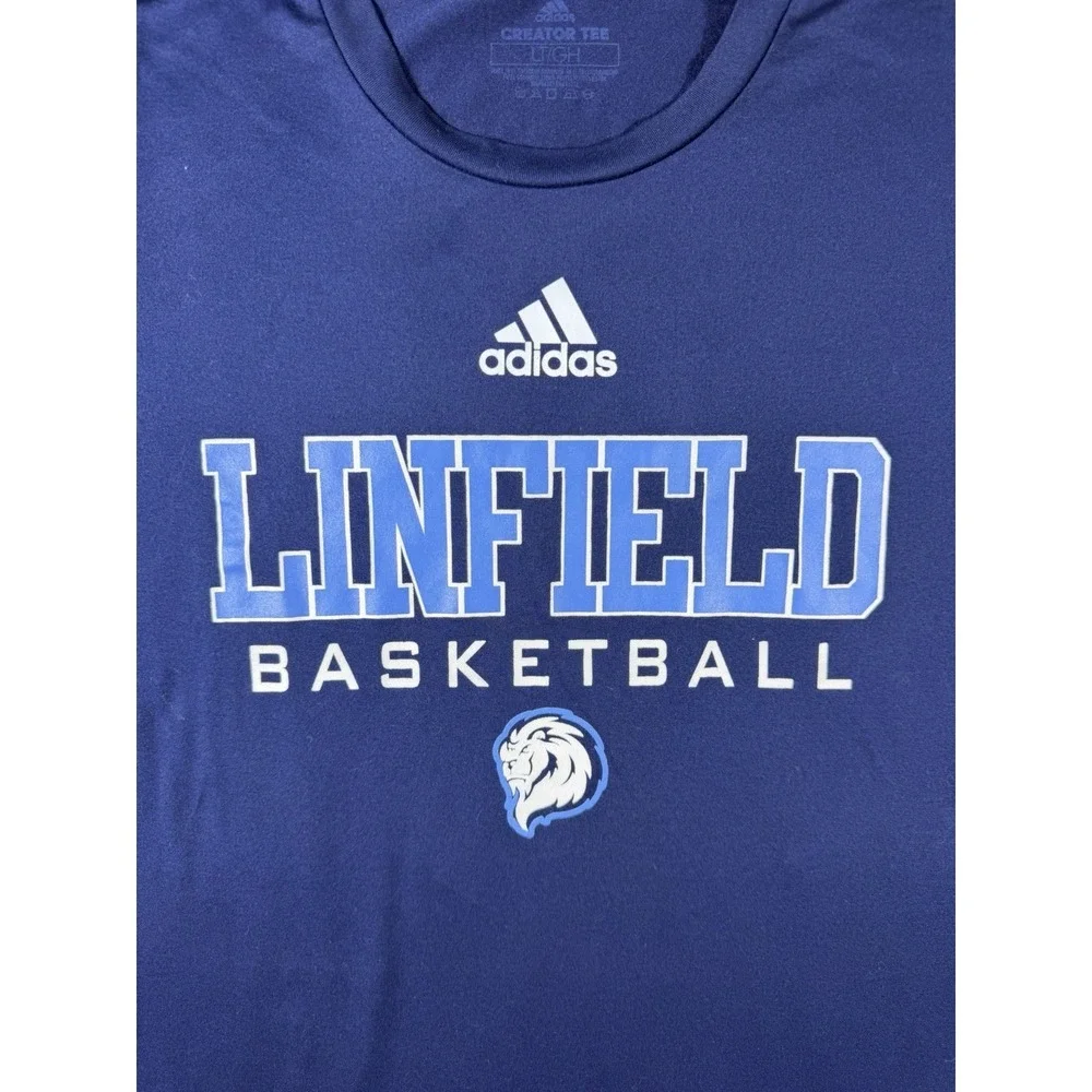 Adidas Linfield Basketball Creator Tee Men's Size L Blue Aeroready T-Shirt - Picture 3 of 8
